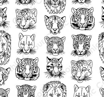 Kickass Kitties Black On White