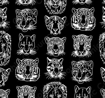Kickass Kitties White On Black