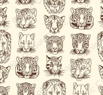 Kickass Kitties Brown On Ivory